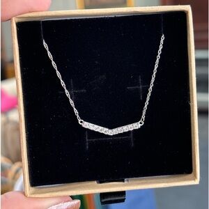 ❤️SOLD ❤️ Bar Necklace .15 CT Diamond Dainty Formal Necklace